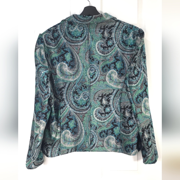 Temptations Teal and Black Paisley Jacket - Picture 7 of 9
